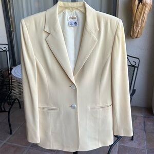 TALBOT’S Elegant pastel yellow Women's wool CLASSIC two-button Blazer VINTAGE 8P